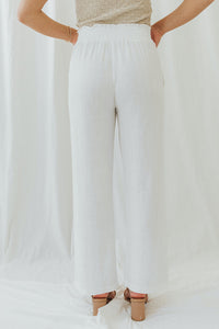 Averi Linen Pant in White