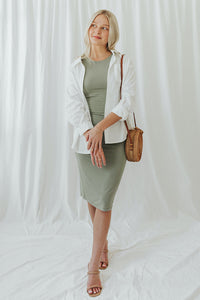 Our Everyday Fitted Dress in Sage