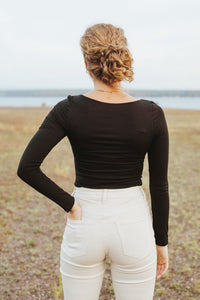 Our Everyday Scoop Neck Long Sleeve in Black
