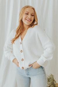 Gemma Knit Cardigan in White